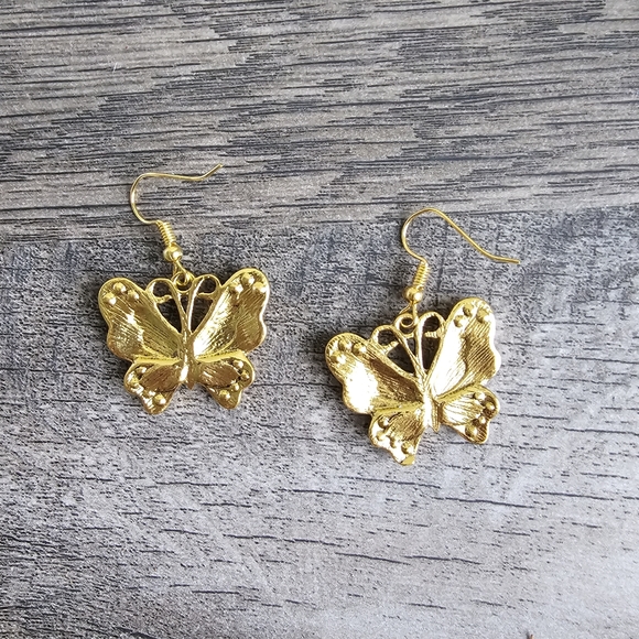 Butterfly Stone Dangle Earrings Periwinkle - Picture 5 of 5